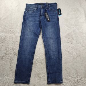 Liverpool Bond Skinny Eco Jeans Men's 31x28 Dark Mid Blue Stretchy CoolMax NWT